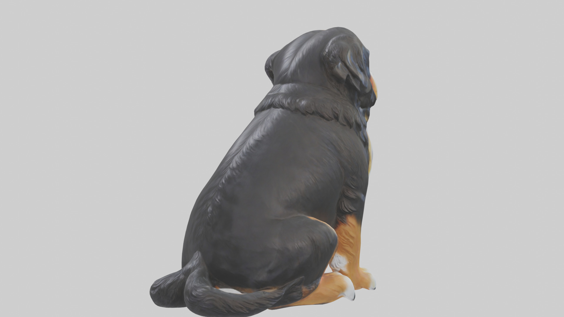 Bernese Mountain Dog statue model Low-poly 3D model_2