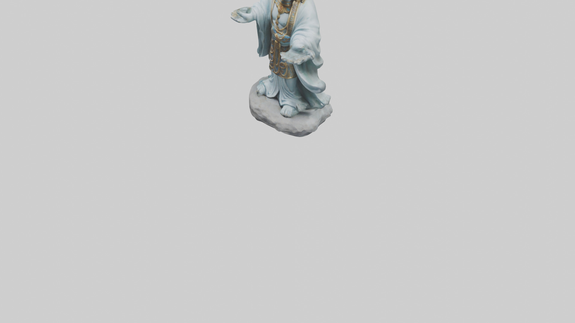 Benevolent deity statue model Low-poly 3D model_6