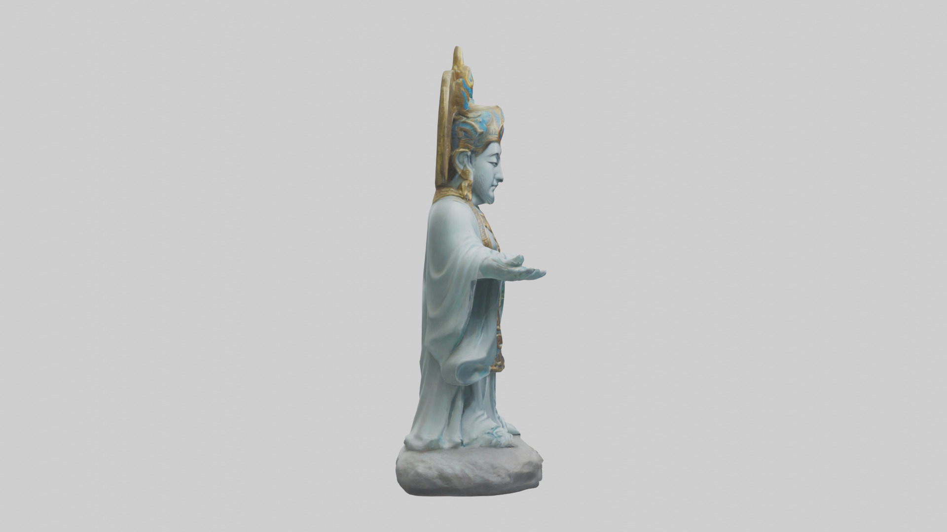 Benevolent deity statue model Low-poly 3D model_13