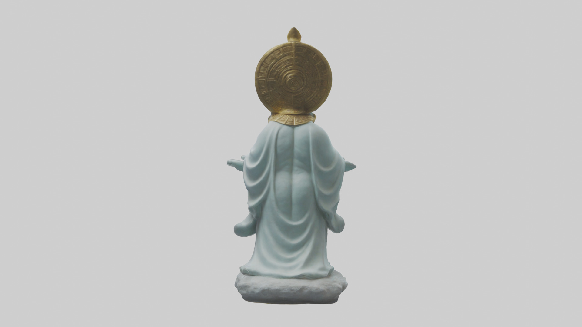 Benevolent deity statue model Low-poly 3D model_1