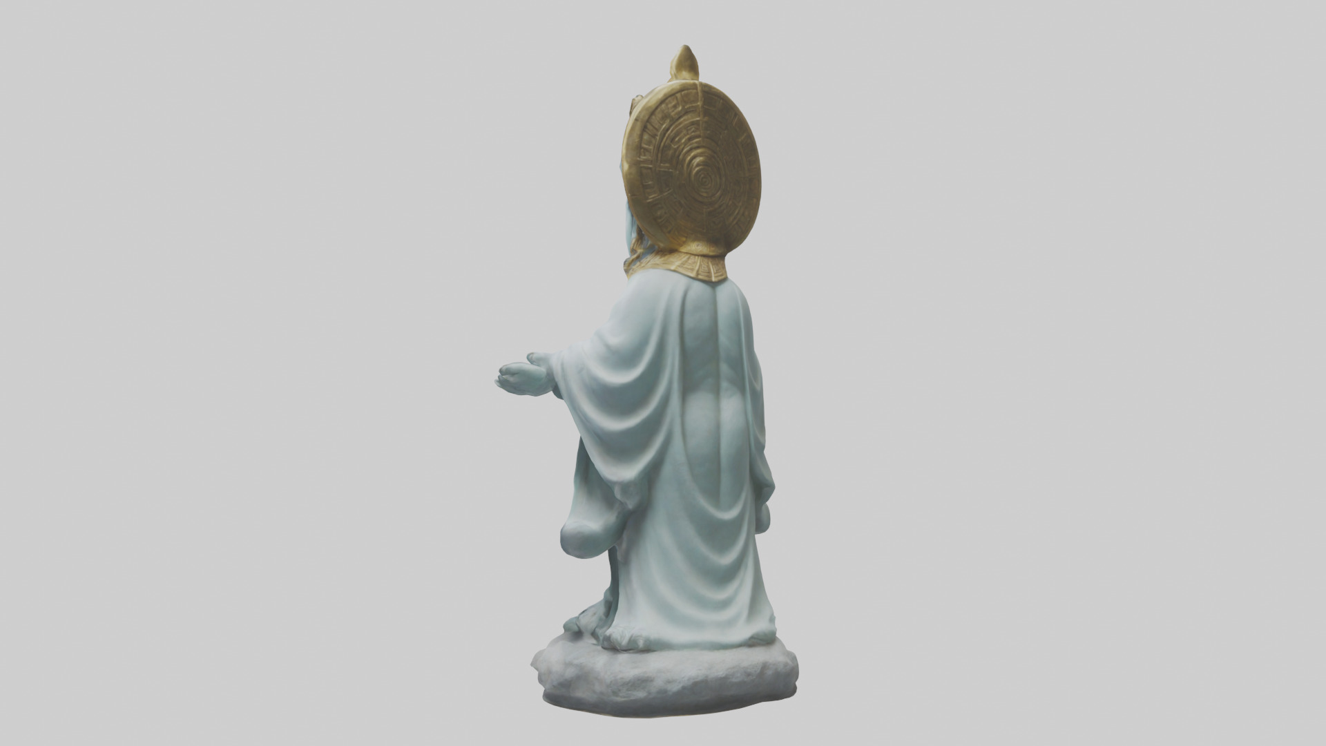 Benevolent deity statue model Low-poly 3D model_2