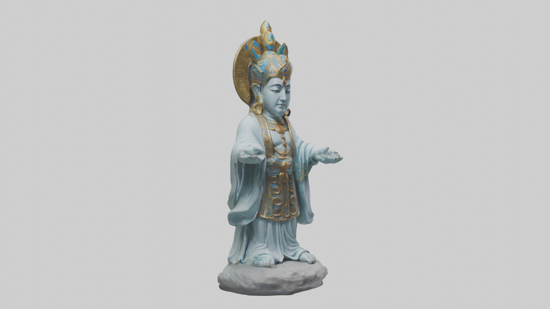 Benevolent deity statue model Low-poly 3D model_8