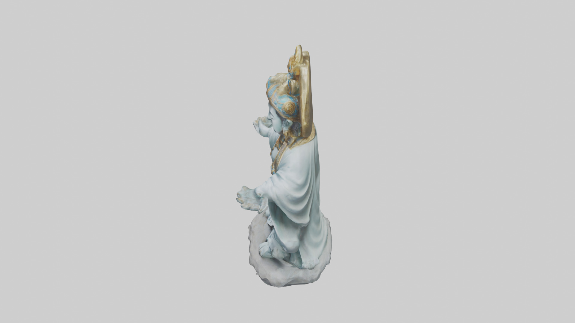 Benevolent deity statue model Low-poly 3D model_17