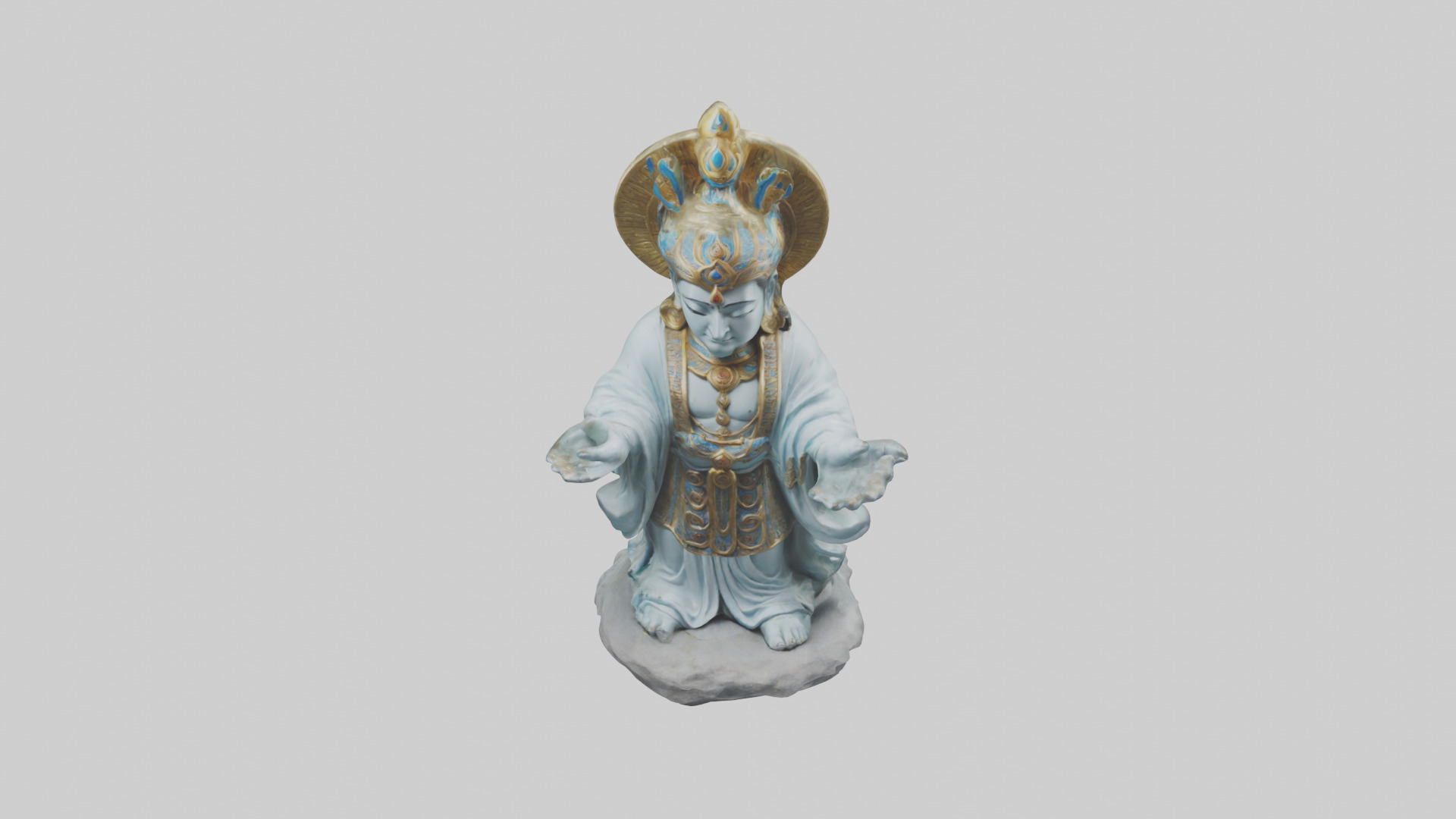 Benevolent deity statue model Low-poly 3D model_16