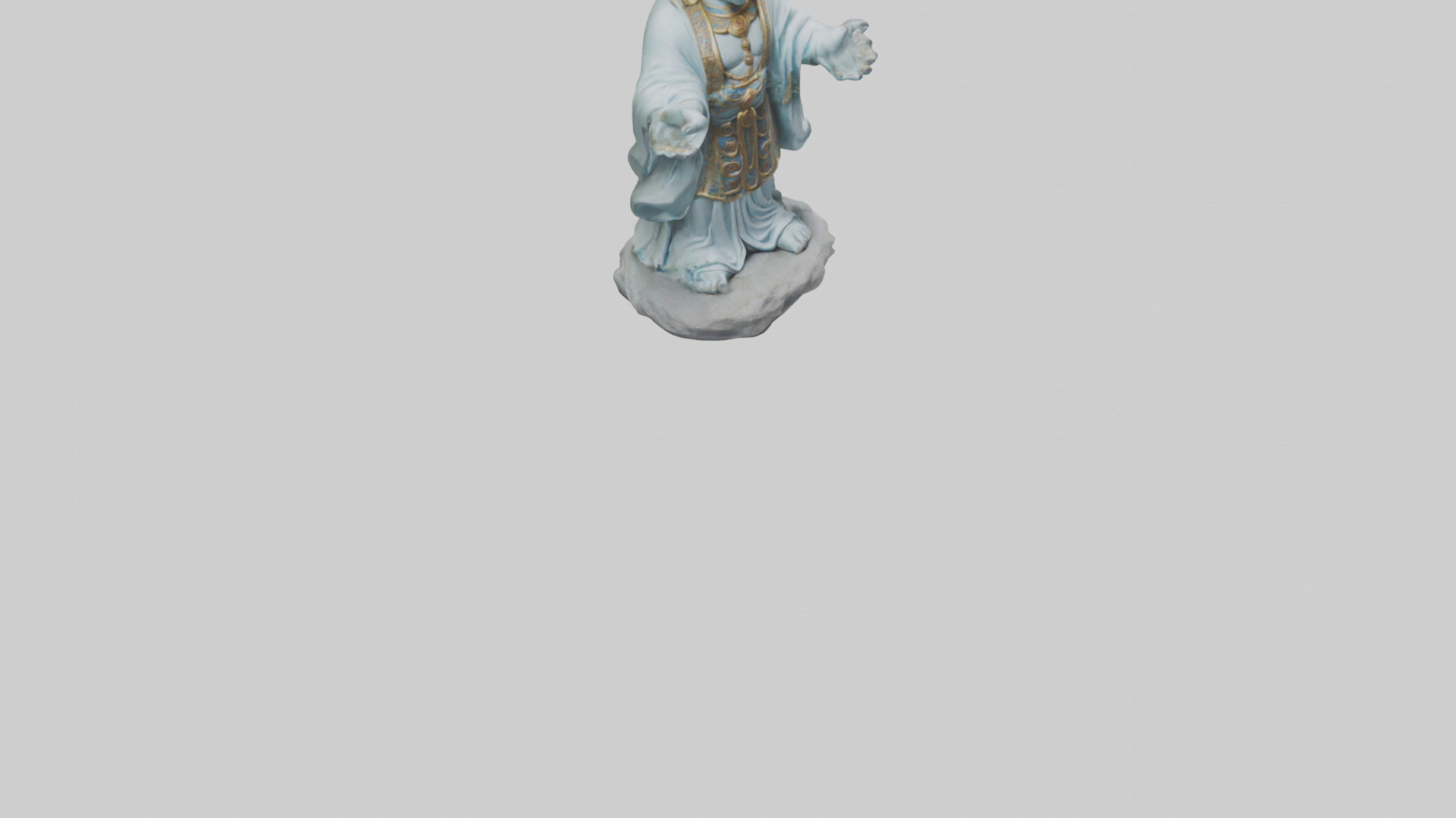 Benevolent deity statue model Low-poly 3D model_7