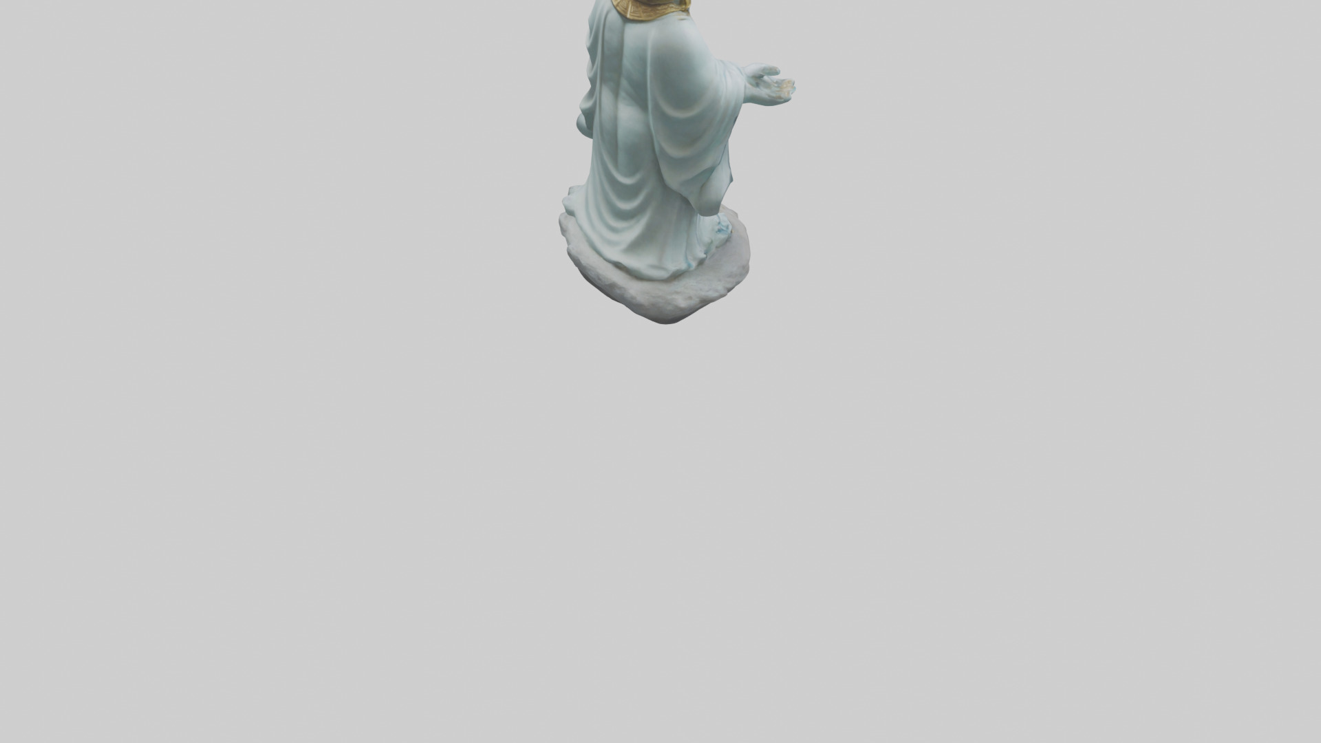 Benevolent deity statue model Low-poly 3D model_5
