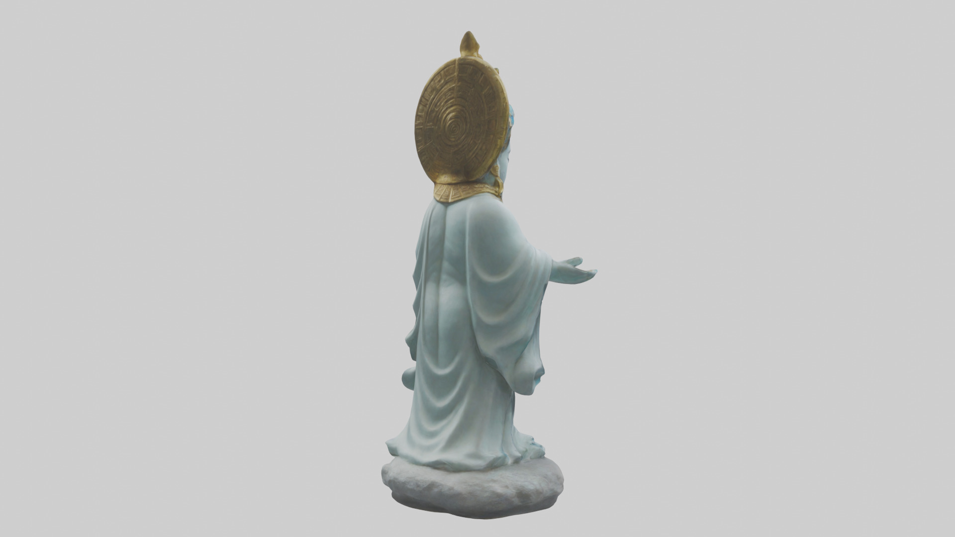 Benevolent deity statue model Low-poly 3D model_3