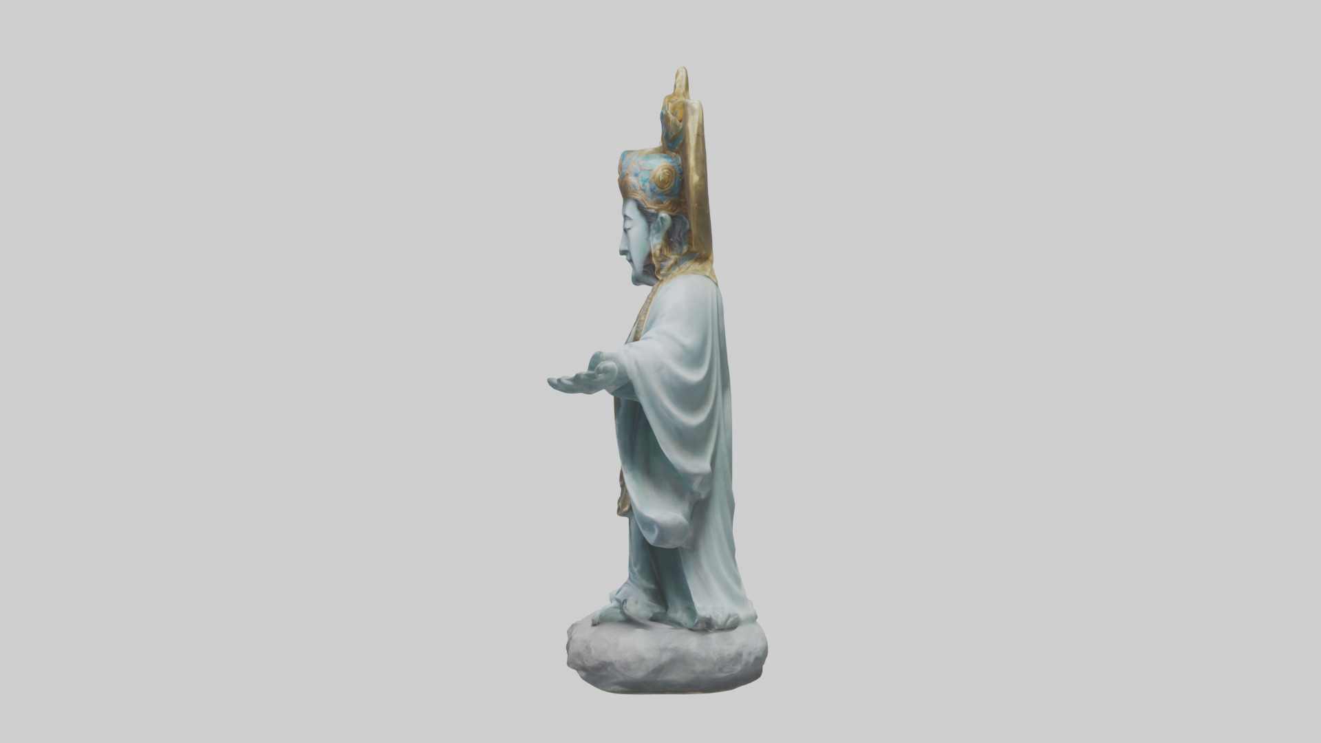 Benevolent deity statue model Low-poly 3D model_12