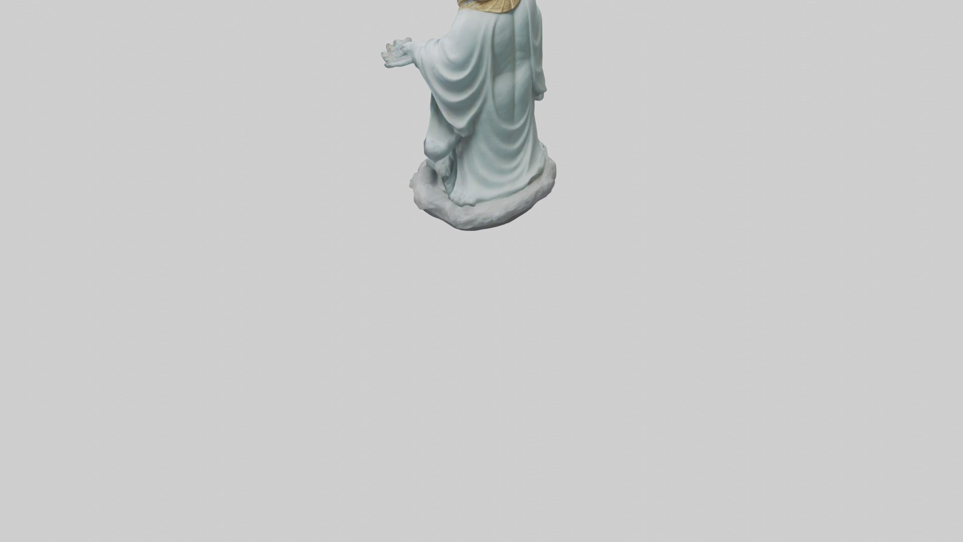 Benevolent deity statue model Low-poly 3D model_4