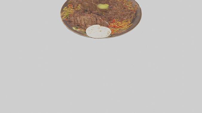Beef shawarma plate model 3D model 5