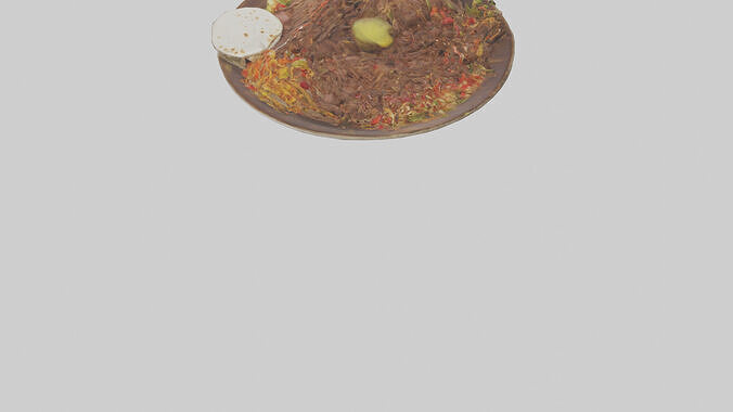 Beef shawarma plate model 3D model 7