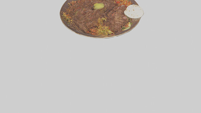 Beef shawarma plate model 3D model 4