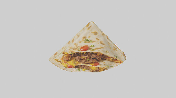 Beef quesadilla model Low-poly 3D model