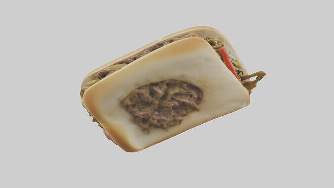 Beef Philly cheesesteak model 3D model 3