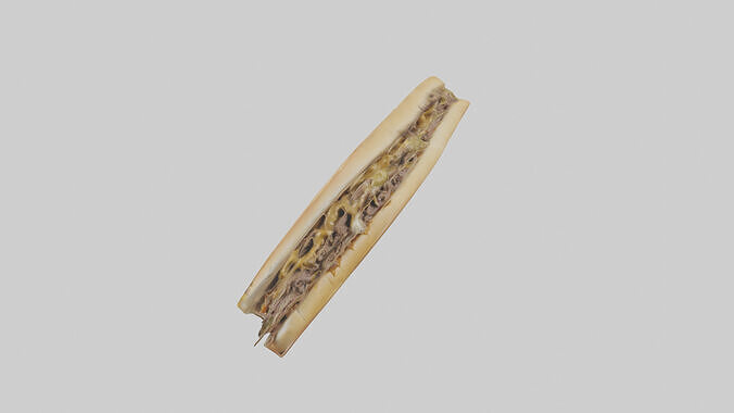 Beef Philly cheesesteak model 3D model 2
