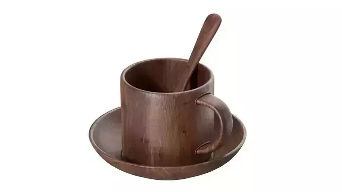 Wooden Coffee Mug 3D model