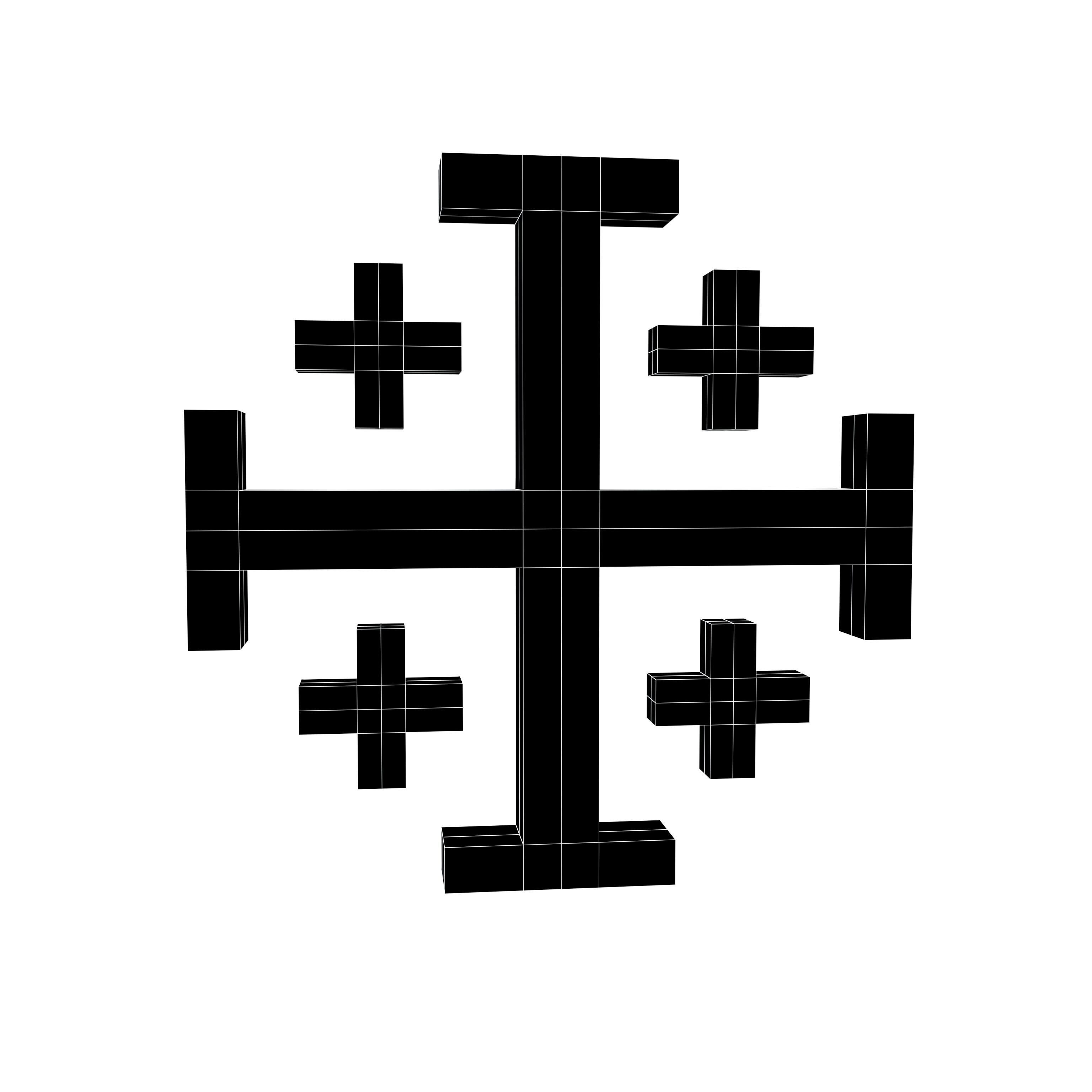 Jerusalem Cross Symbol V1 002 Low-poly 3D model_4