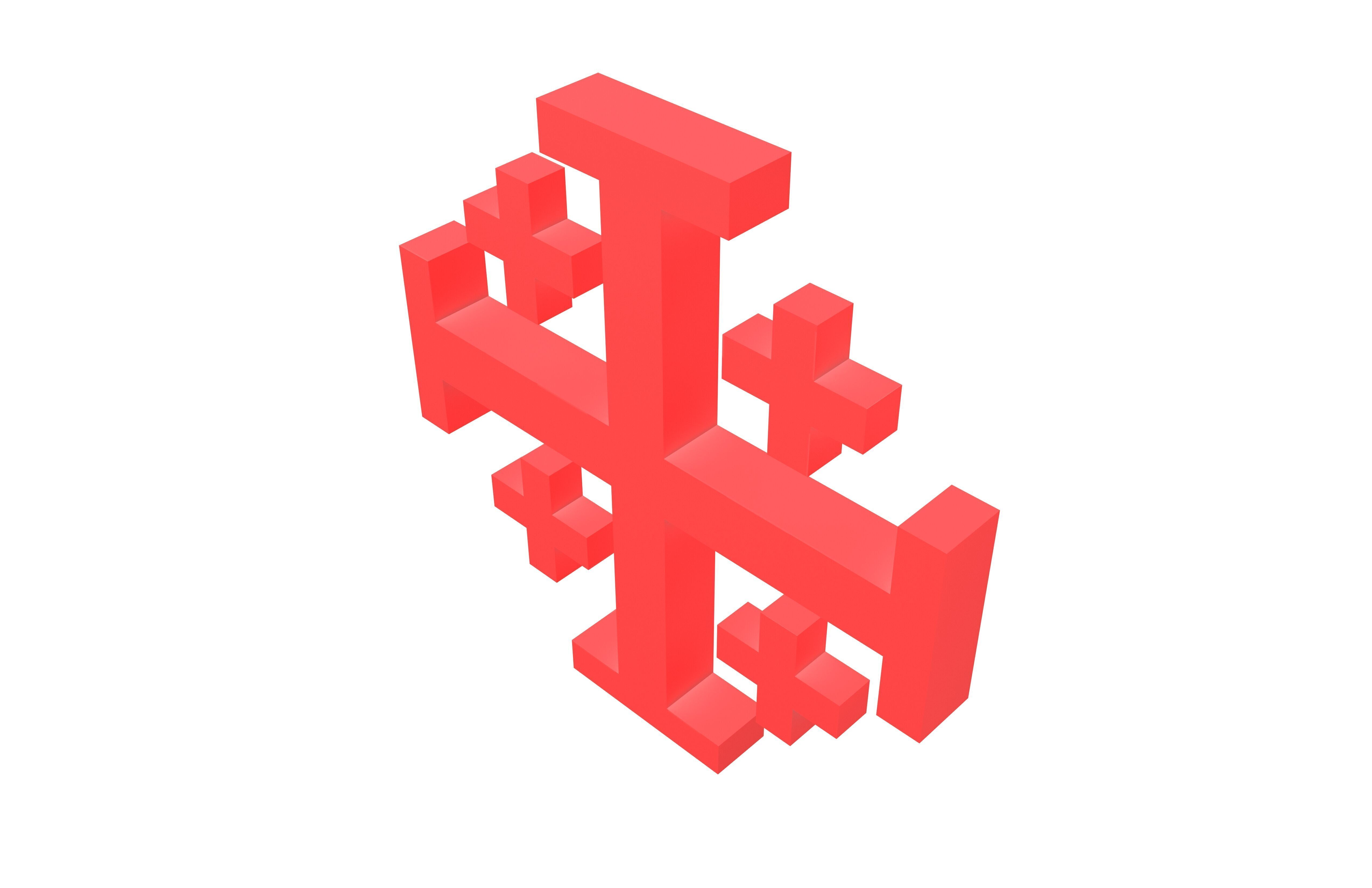 Jerusalem Cross Symbol V1 002 Low-poly 3D model_3
