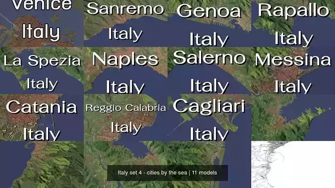 Italy set 4 - cities by the sea 3D Model Collection