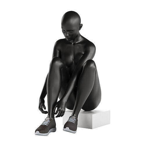 Seated Mannequin Tying Sneaker 3D model