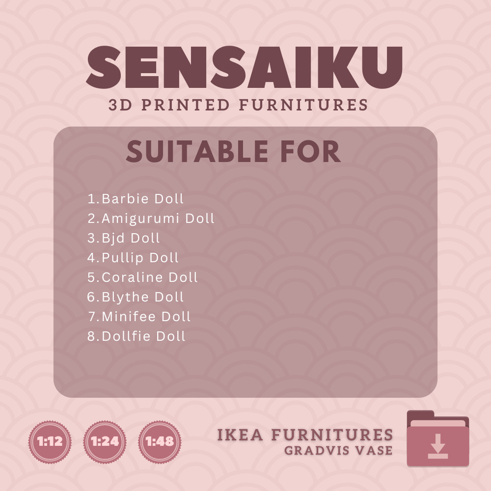 GRADVIS Vase V1 for Miniature Dollhouse IKEA 3D Print 3D print model_4