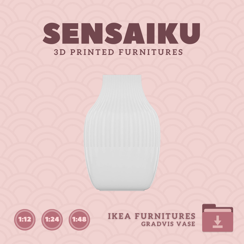 GRADVIS Vase V1 for Miniature Dollhouse IKEA 3D Print 3D print model_1