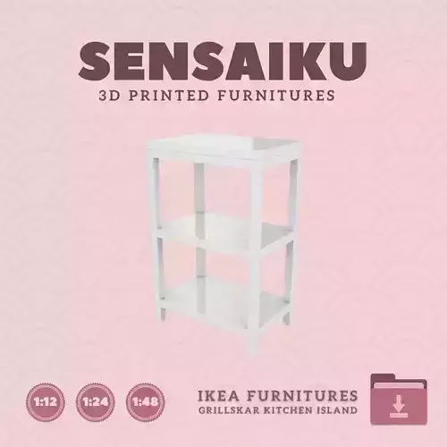 GRILLSKAR Kitchen Island Shelf V2 for Dollhouse IKEA 3D Print