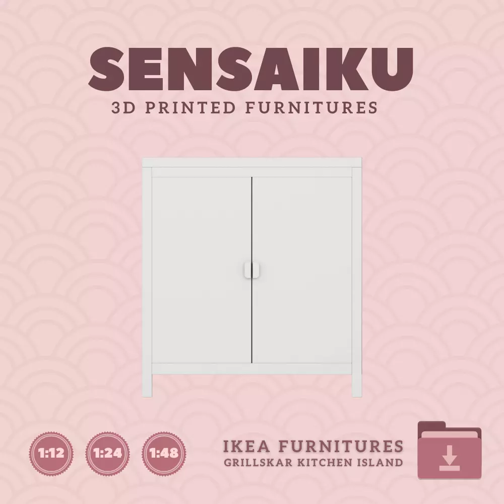 GRILLSKAR Kitchen Island Shelf V3 for Dollhouse IKEA 3D Print 3D print model