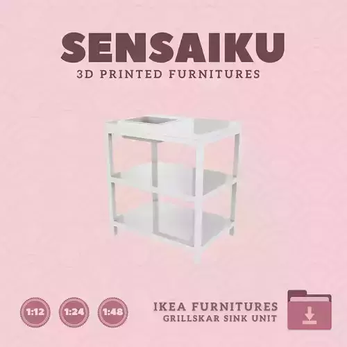 GRILLSKAR Sink Unit for Miniature Dollhouse IKEA 3D Print