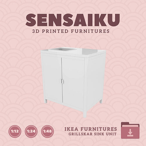 GRILLSKAR Kitchen Sink Cabinet Dollhouse IKEA 3D Print 3D print model