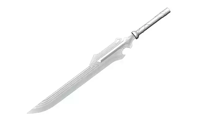 Simple lowpoly fantasy sword modeling