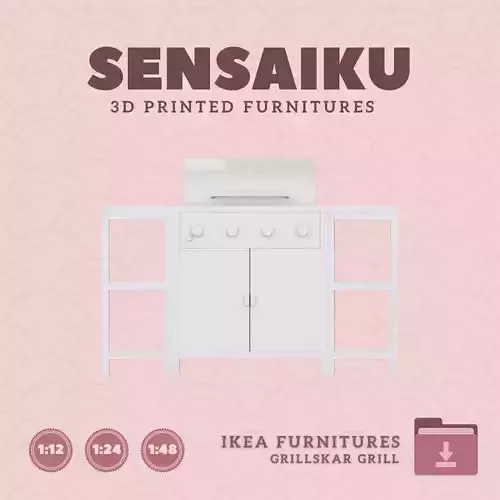 GRILLSKAR Barbecue Gas Grill with Kitchen Island  IKEA  3D Print 3D print model