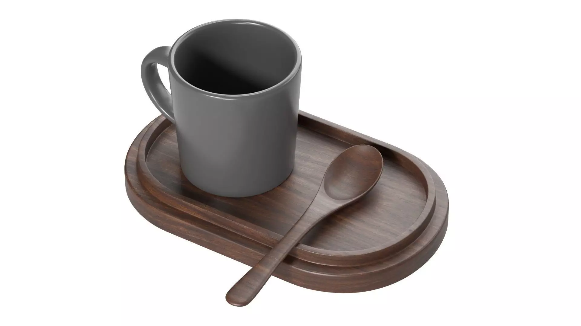 Coffee Mug With Tray 3D model