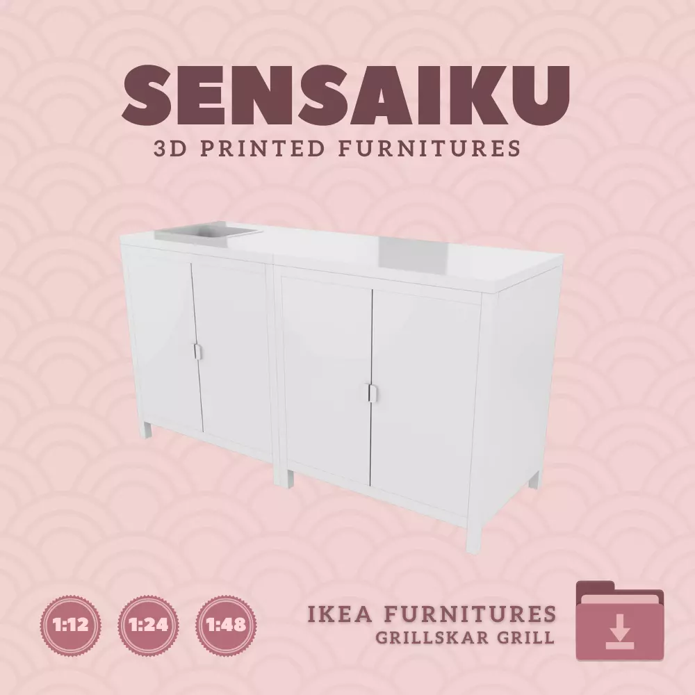 GRILLSKAR Kitchen Sink Unit and Cabinet V2 IKEA 3D Print 3D print model