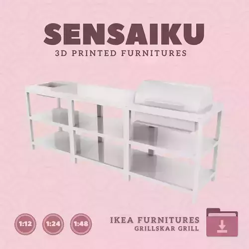 GRILLSKAR Charcoal Grill with Sink and Shelf IKEA 3D Print