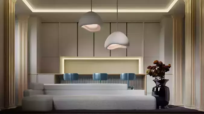 Livingroom and Kitchen interior