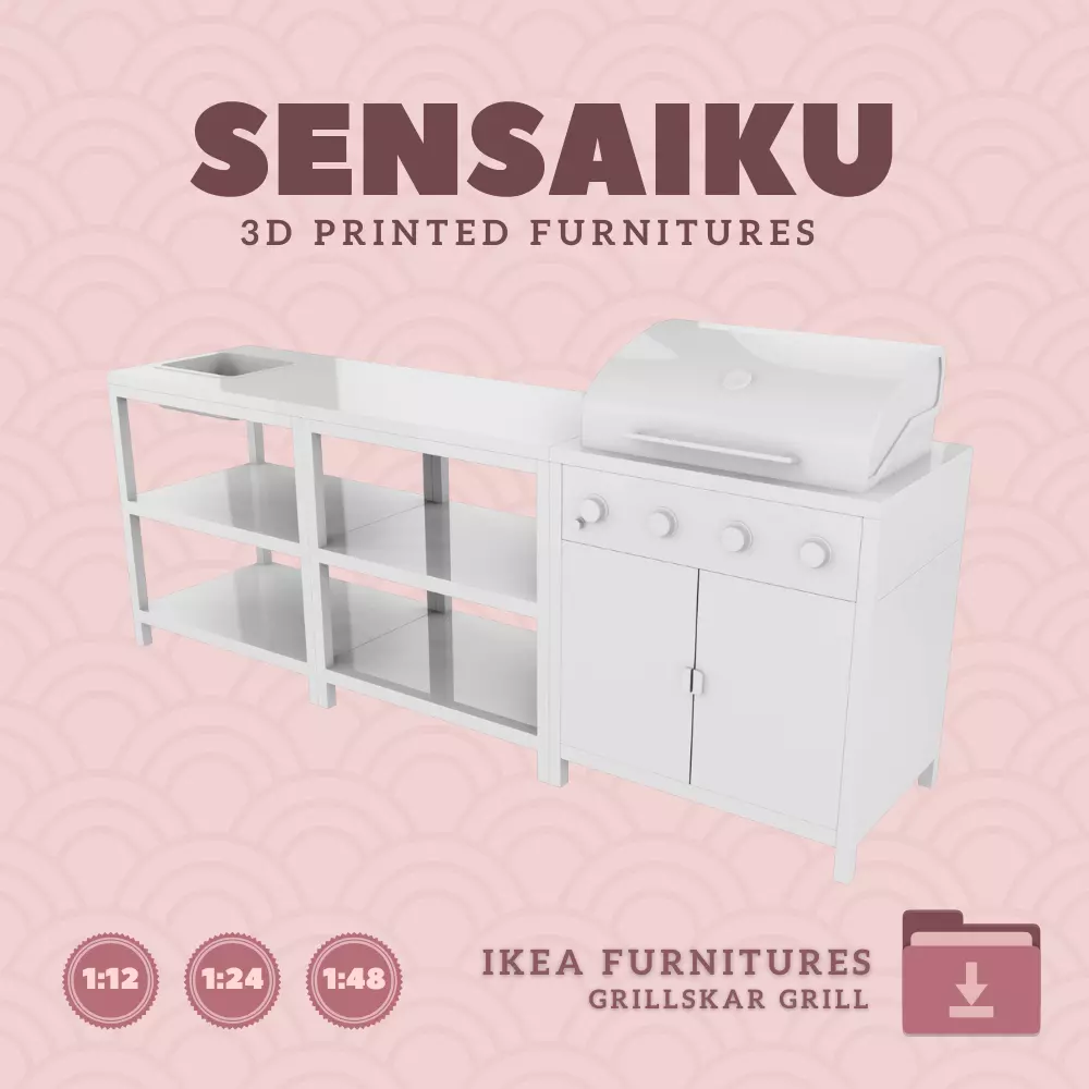 GRILLSKAR Barbecue Gas Grill Sink and Shelf IKEA 3D Print 3D print model_0