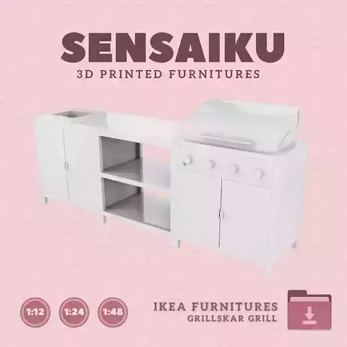 GRILLSKAR Gas Grill Sink Cabinet Shelf Dollhouse IKEA 3D Print