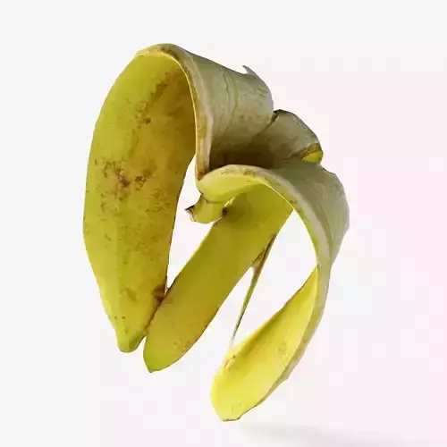 Scanned banana peel  Low-poly 3D model