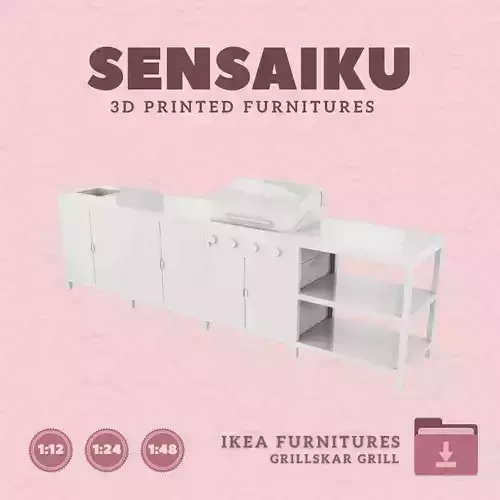 GRILLSKAR Gas Grill with Sink Cabinet and Shelf IKEA 3D Print