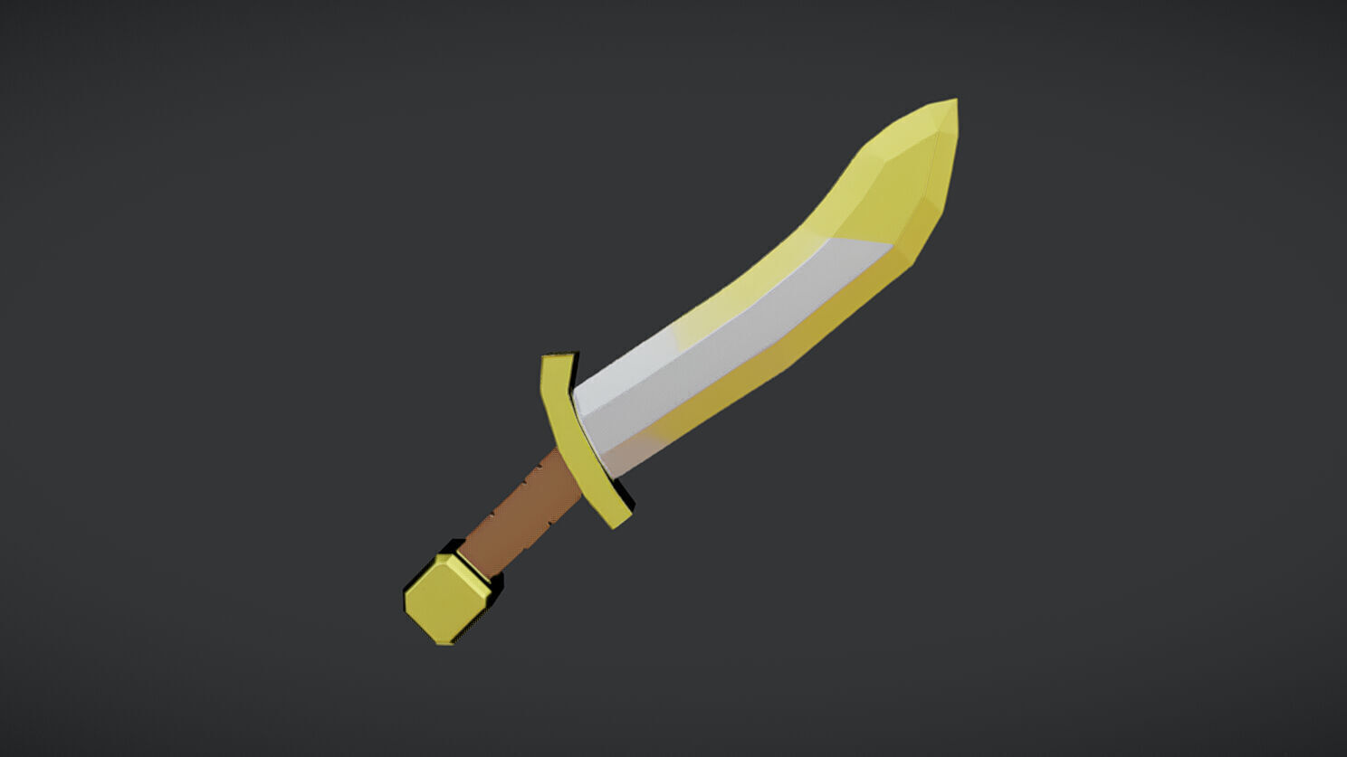Cartoon pirate sword 3D model_2