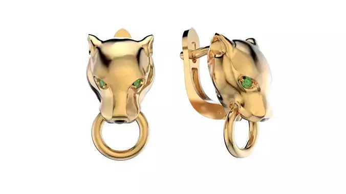 Fashion Panther  earrings smooth E35