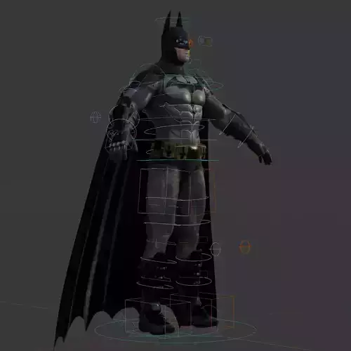 Batman 3D Model Arkham Knight Fully Rigged Cape Blender FBX OBJ Low-poly 3D model