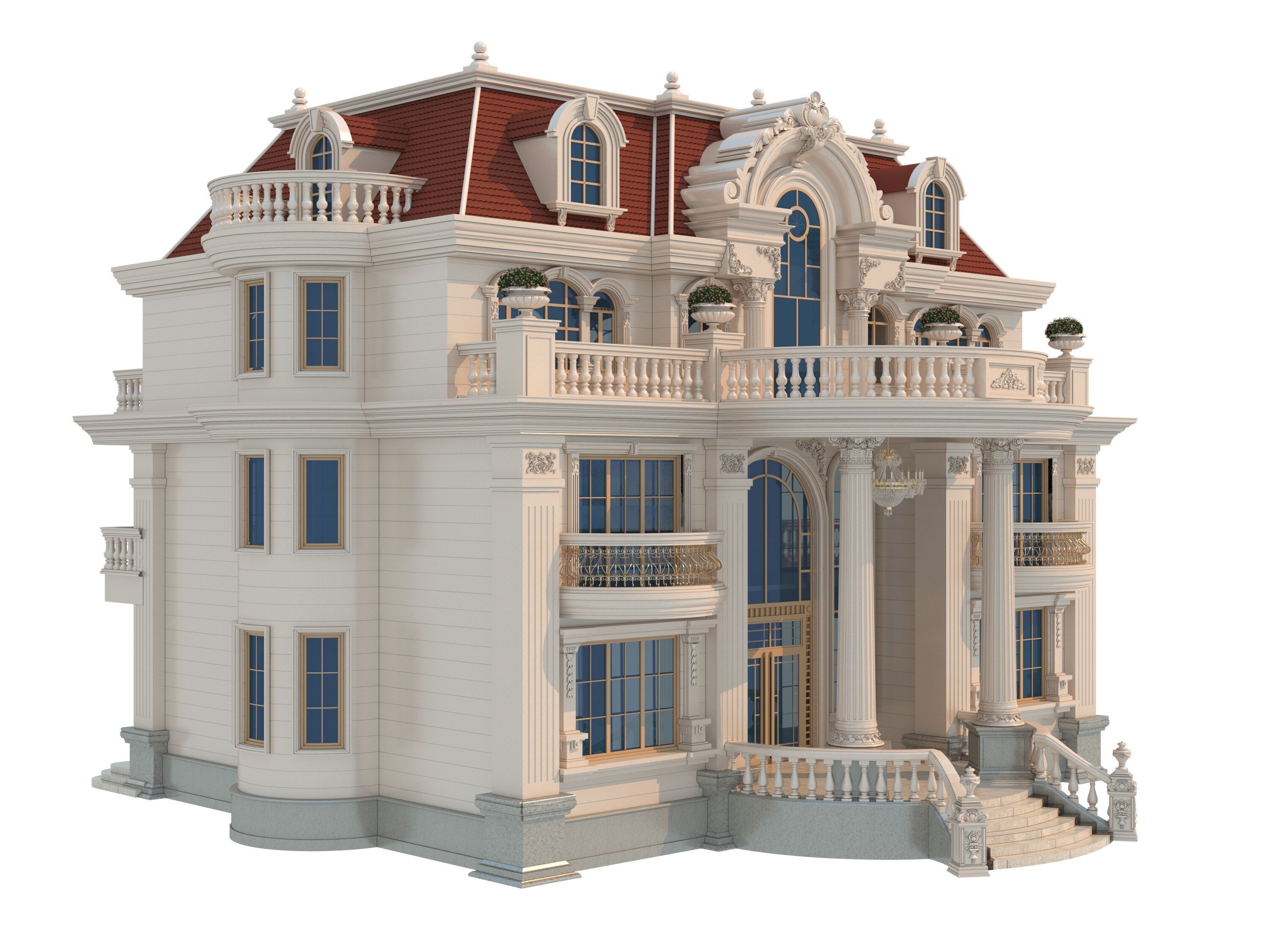 architecture luxury villa  3D model_2