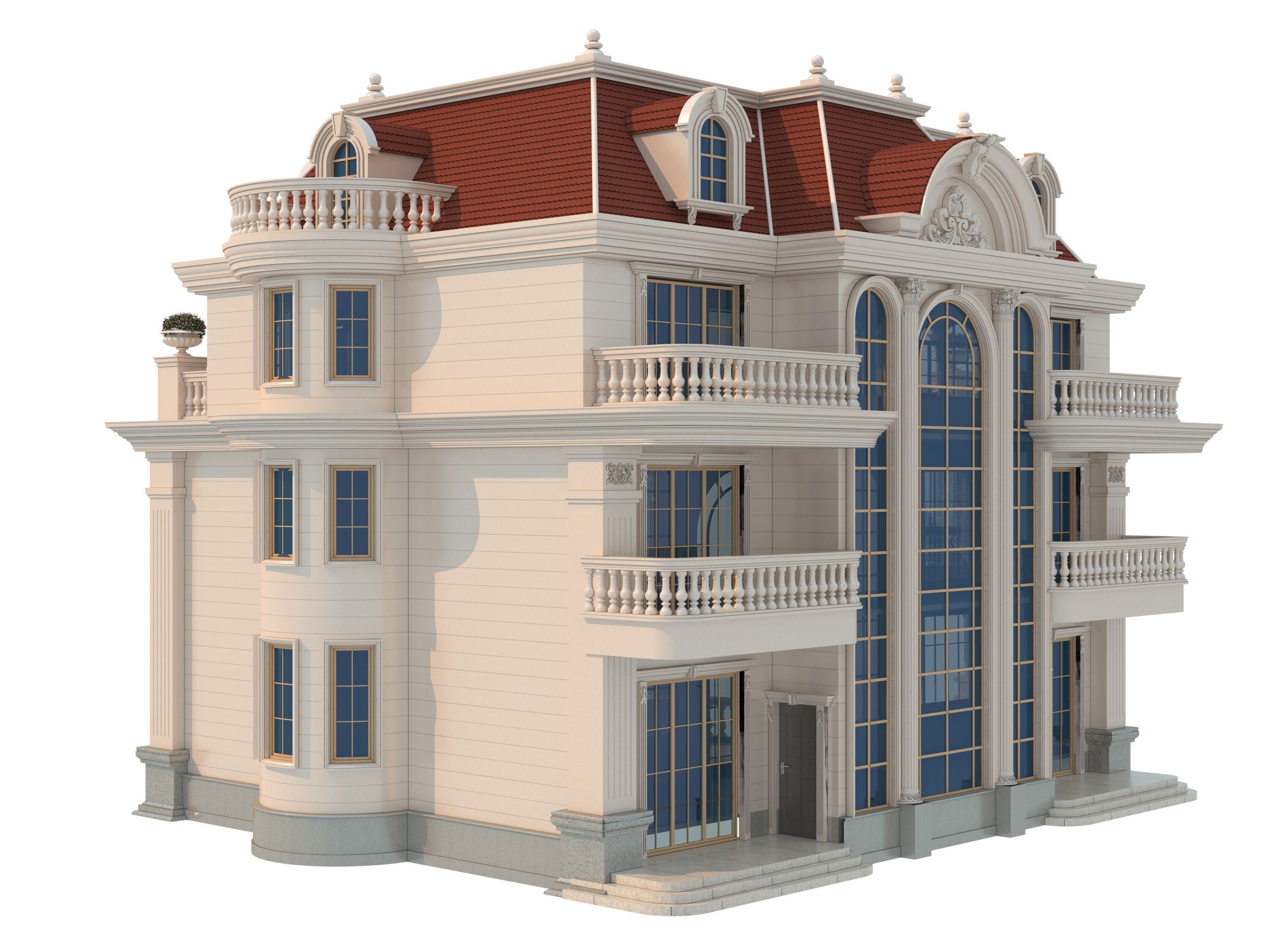 architecture luxury villa  3D model_4