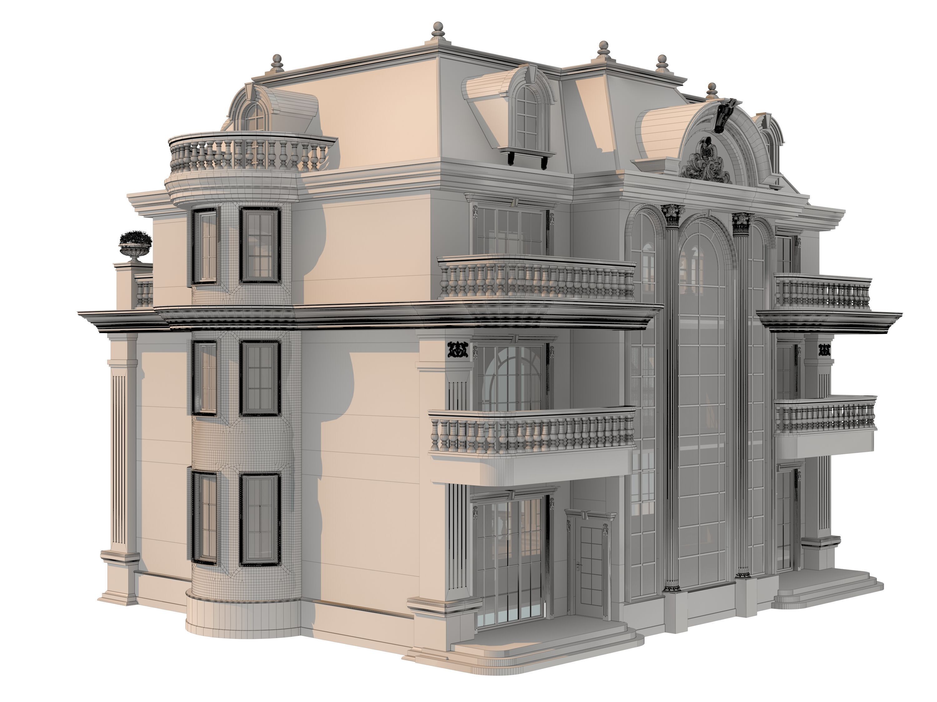 architecture luxury villa  3D model_10