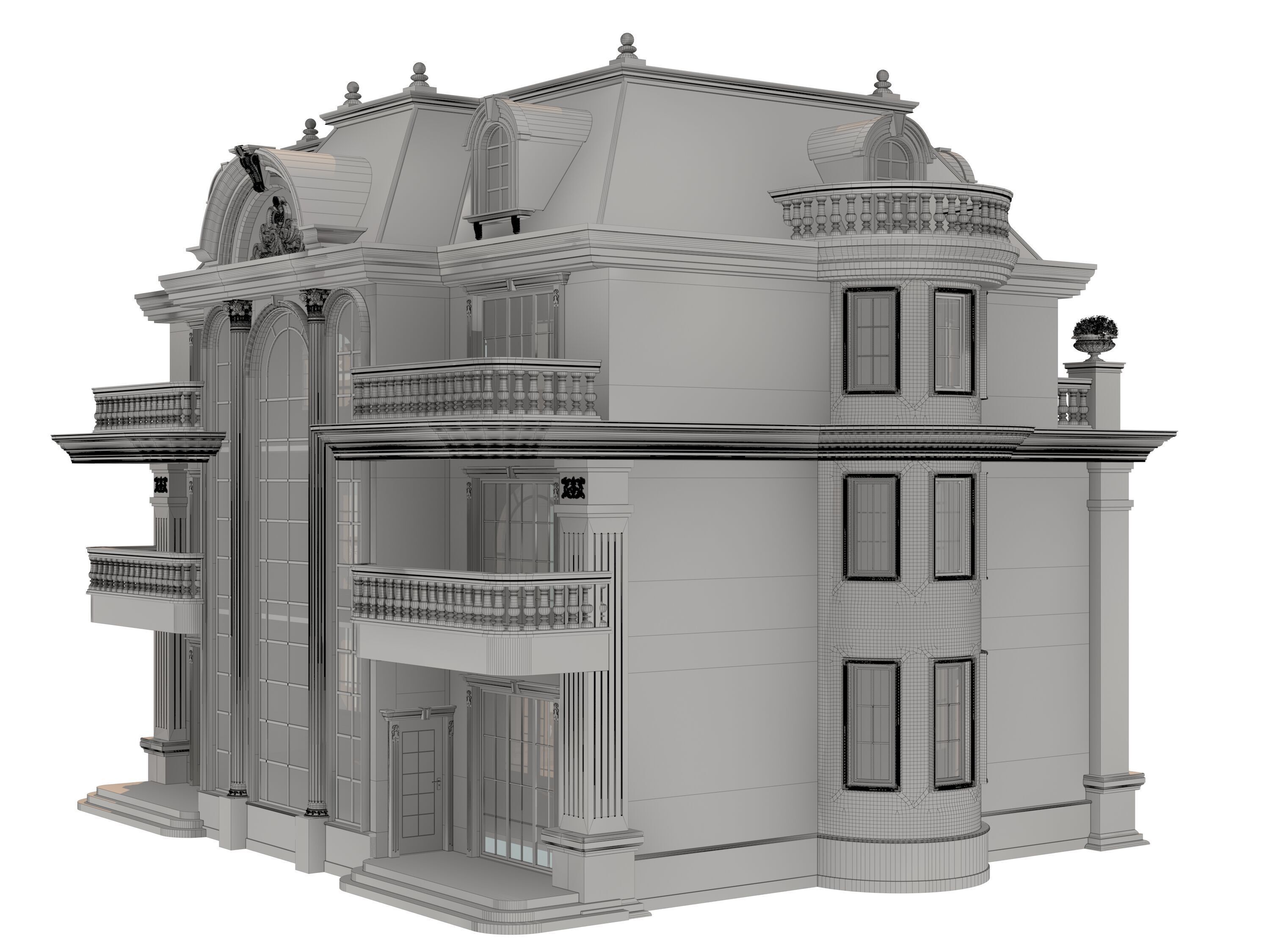 architecture luxury villa  3D model_9