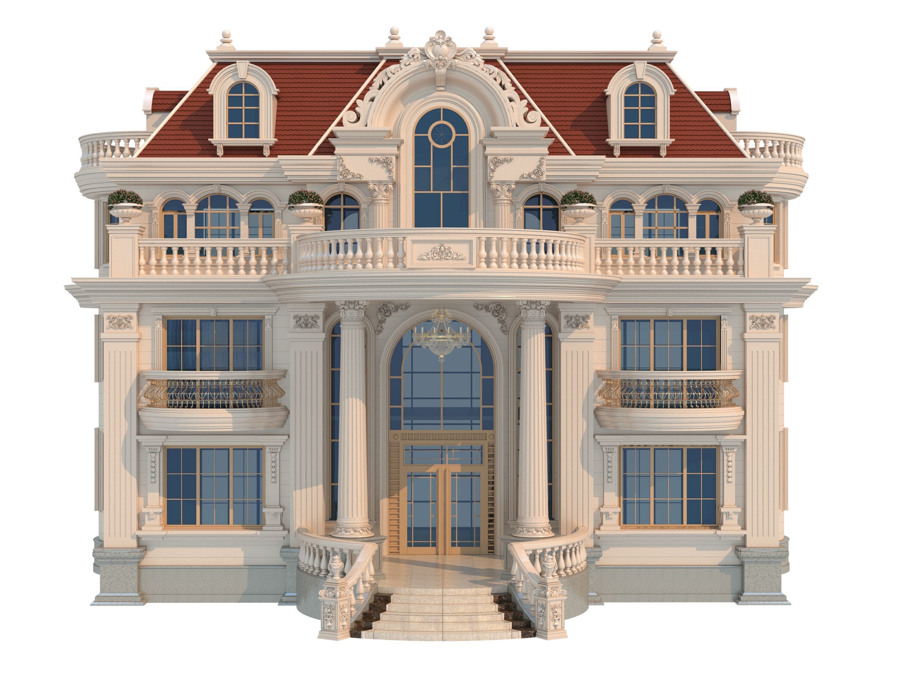 architecture luxury villa  3D model_1