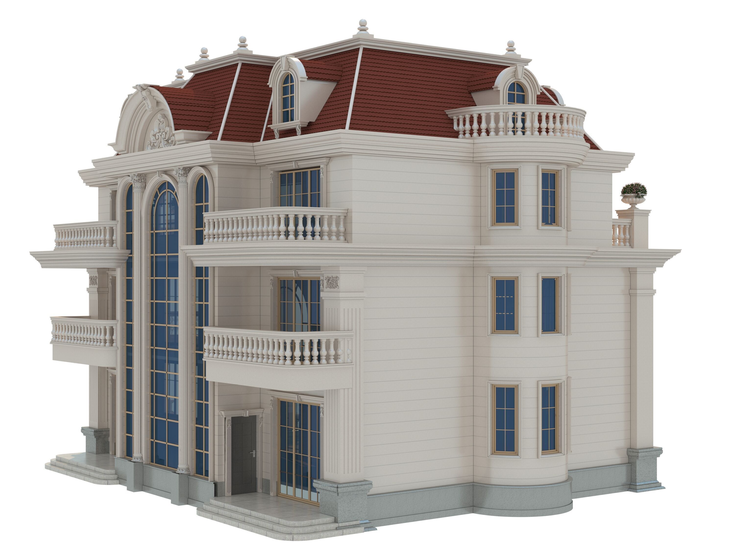 architecture luxury villa  3D model_3