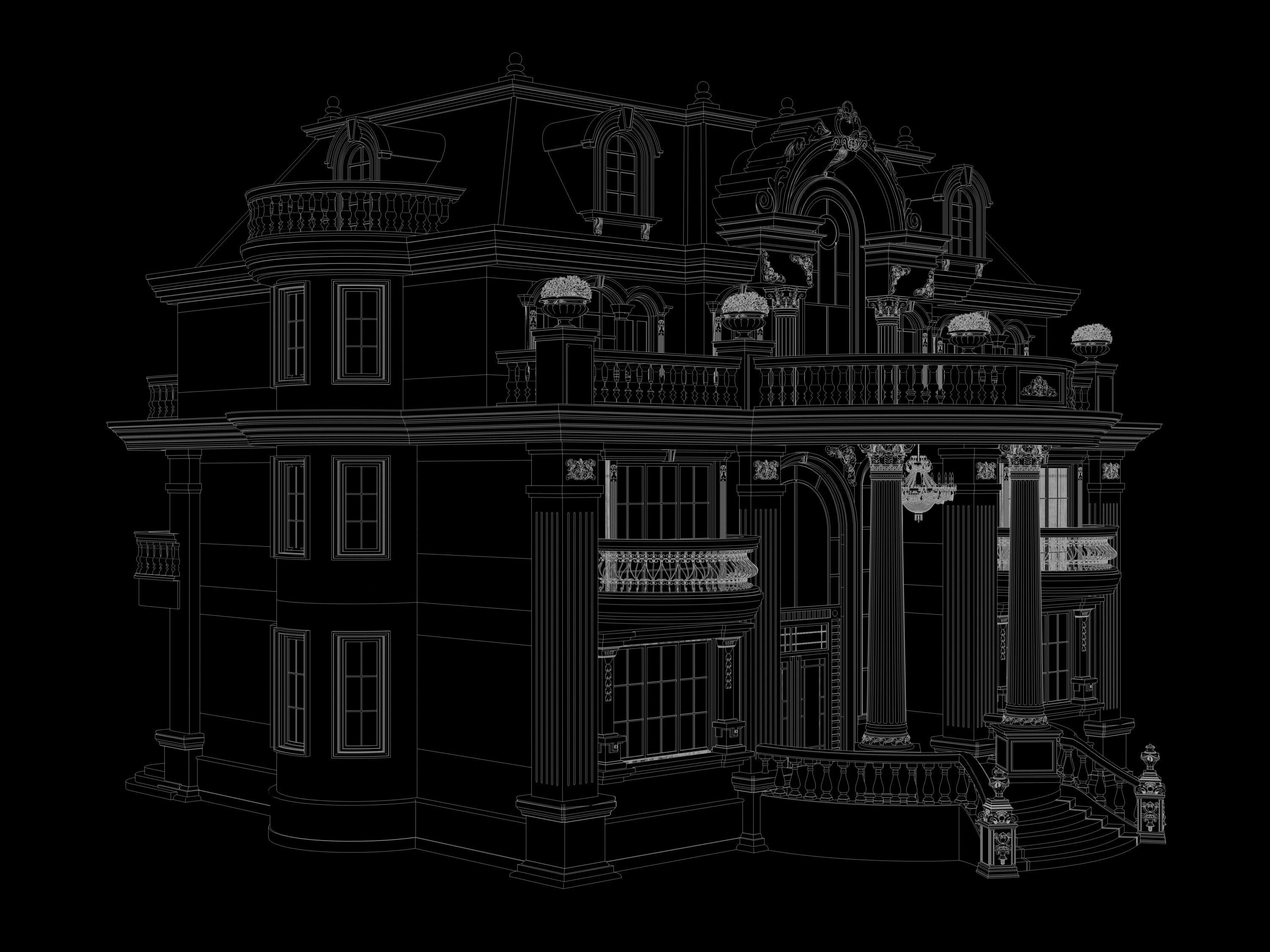 architecture luxury villa  3D model_14